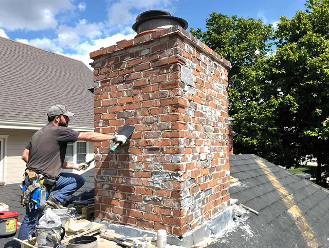 Completed chimney rebuild by Gastonia Chimney Sweep in Gastonia, NC