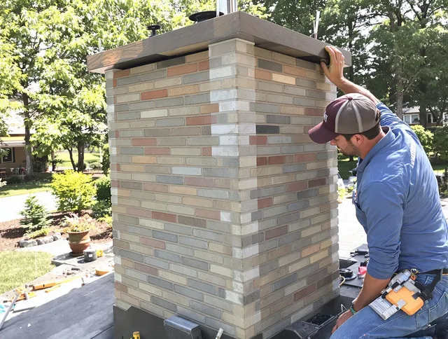 Gastonia Chimney Sweep completing a modern chimney remodel in Gastonia, NC