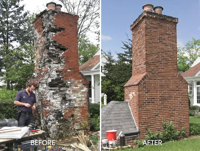Gastonia Chimney Sweep performing a full chimney restoration in Gastonia, NC