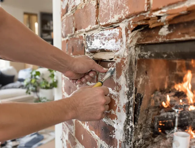 Routine fireplace repair by Gastonia Chimney Sweep in Gastonia, NC