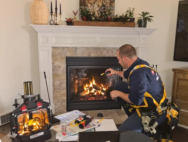 Safety-focused fireplace inspection by Gastonia Chimney Sweep in Gastonia, NC